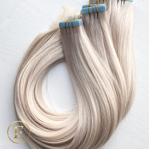 Silver blond #613A 50 cm tape extensions - 50 gram