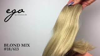 Naturlig blond mix farve #18/613 50 cm trense 50 gram på Youtube