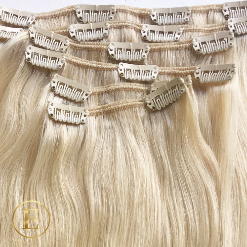 Lys blond Clip on extensions