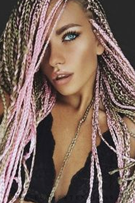 Pink box braids