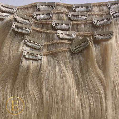 Naturlig lys blond Clip on extensions