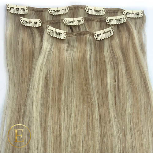 Naturlig blond mix Clip on extensions