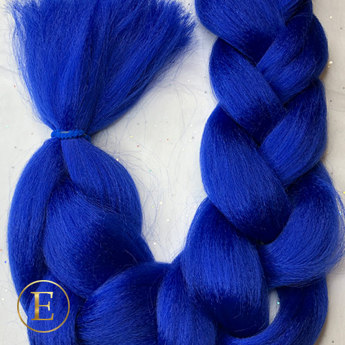 Bright blue Syntetisk hår til fletninger 165 gram