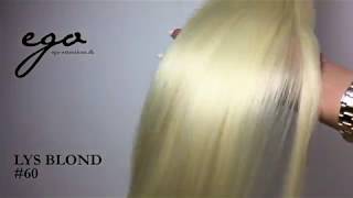 Lys blond #60 66 cm tape in extensions på Youtube